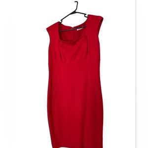 Calvin Klein sleeveless dress. Size 10. Color red